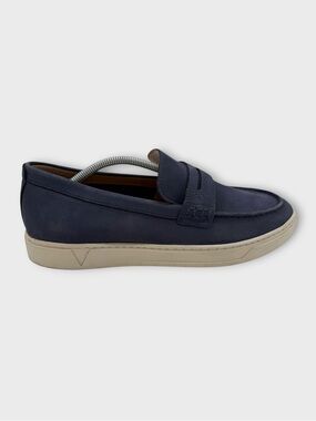 Vionic Men’s Thompson Penny Loafers Tumbled Leather Navy Size 12 NICE!!